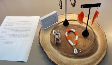 Beaded jewelry on display